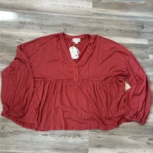 Love Rich Boho Style Blouse with balloon sleeves NWT size 3x